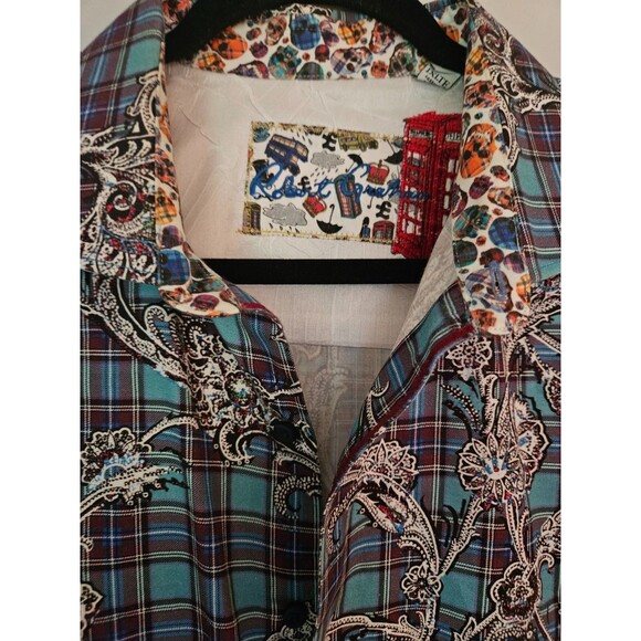 ROBERT GRAHAM Classic Fit Thrill Seeker Paisley Skulls Flip Cuff Shirt 1XLT - Picture 3 of 11